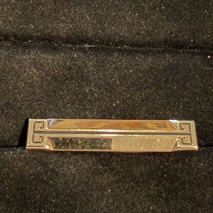 Vintage Hickok USA Tie Clip Pin Bar Tack Gold Tone Etched Classy Gentleman